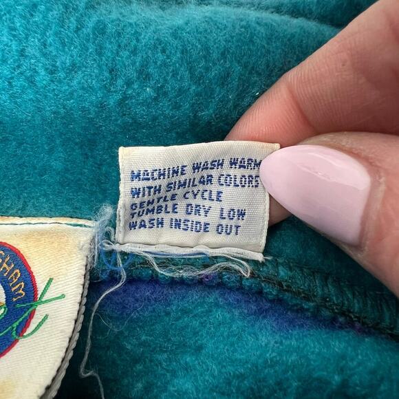 Vintage Men's 90s 1/4 ZipPullover Fleece Size Large Aztec Snow Ski Snowboard 80s - Picture 7 of 8